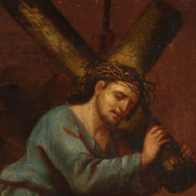 18th century oil 'Christ carrying the cross'