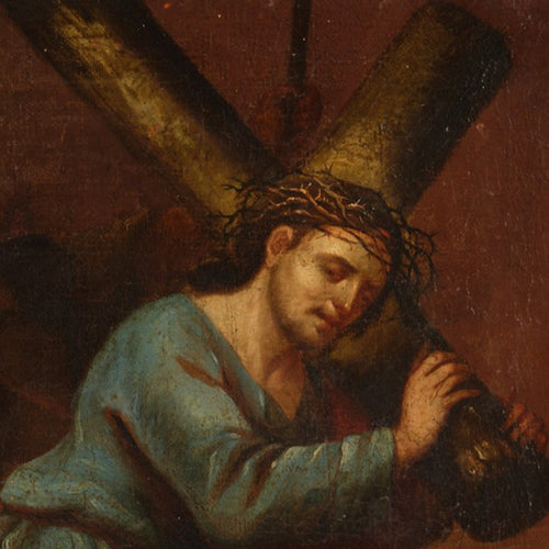 18th century oil 'Christ carrying the cross'