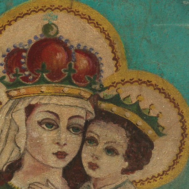 Antique Oil painting Mary and Jesus