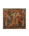 Antique 18th century oil painting the crucifixion