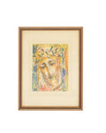 Vintage abstract Jesus Christ painting signed by Jadvyga Paukstiene 1966